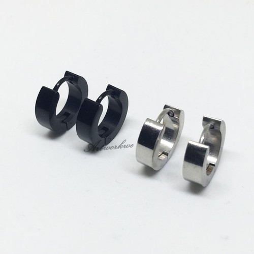 Punk Herren Frauen Edelstahl Reifen Huggies Ohrstecker Ohrringe Gothic Schmuck - Bild 12 von 12
