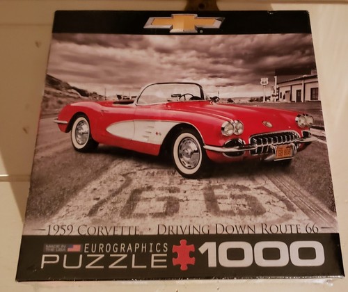 Chevrolet Corvette 1959 rompecabezas Cruising Route 66 1000 piezas rompecabezas con licencia EE. UU. - Imagen 1 de 4
