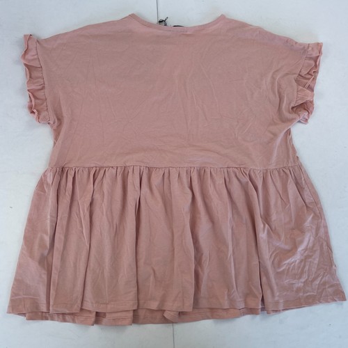 Boohoo T-Shirt 16 Blush Pink Maternity Smock Womens Top Short Sleeve V-Neck - Picture 11 of 13
