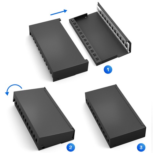 Patchpanel für Keystone Module Patchfeld Netzwerk Panel Verteiler Aufputz RJ45 - Afbeelding 80 van 95