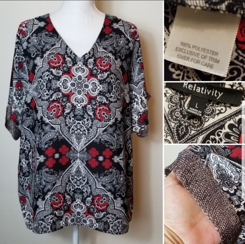 Relativity Mesh Sleeve Blouse - Picture 5 of 8