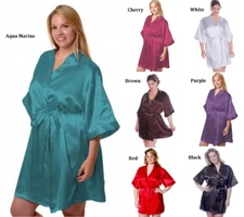 Plus size Lingerie Short Kimono Robe  O/S Queen 4X - 6X Assorted Colors