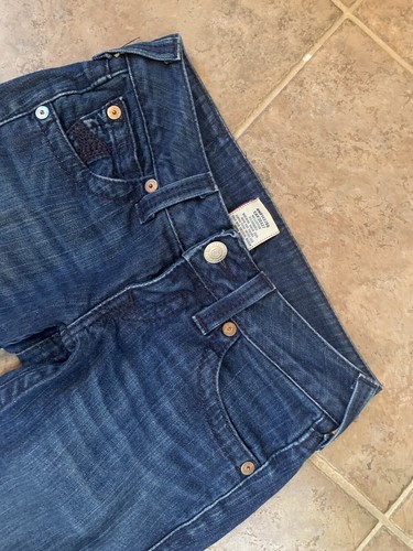 True Religion 25 Stella Low Rise Skinny Stretch Dark Blue Denim Jeans Stitching - Picture 2 of 13