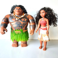 Hasbro SA Disney 2015 Moana  Maui Mega Action 10.5" Figure Dolls Set of Two B2