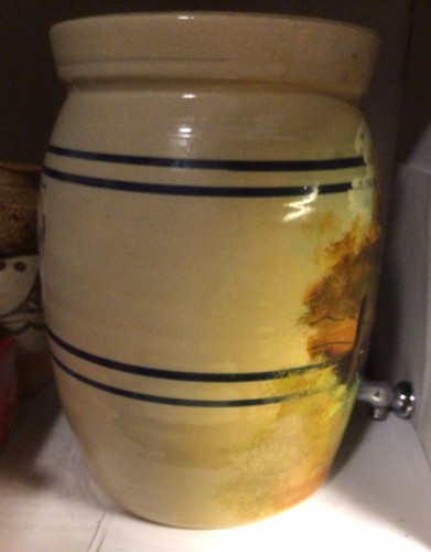 vintage Marshall Pottery 2 gallon water spouter dispenser Artist signed 1984 - Picture 6 of 9