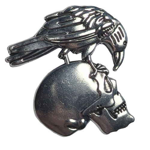 Broche Calavera Cuervo Pin Gótico Steampunk Insignia Cuervo Solapa Cabeza de Muerte Esqueleto - Imagen 4 de 4