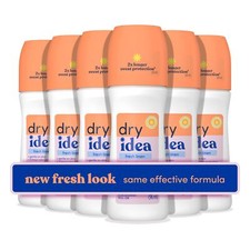 Dry Idea Fresh Linen Deodorant Pack of 6 72 Hour Sweat Protection Roll On