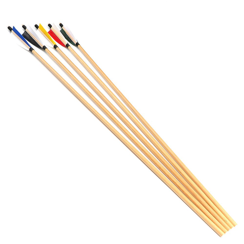 31.5" Wooden Arrow Shaft 5"Turkey Feather Hunting Points Longbow Archery Target - Picture 9 of 28