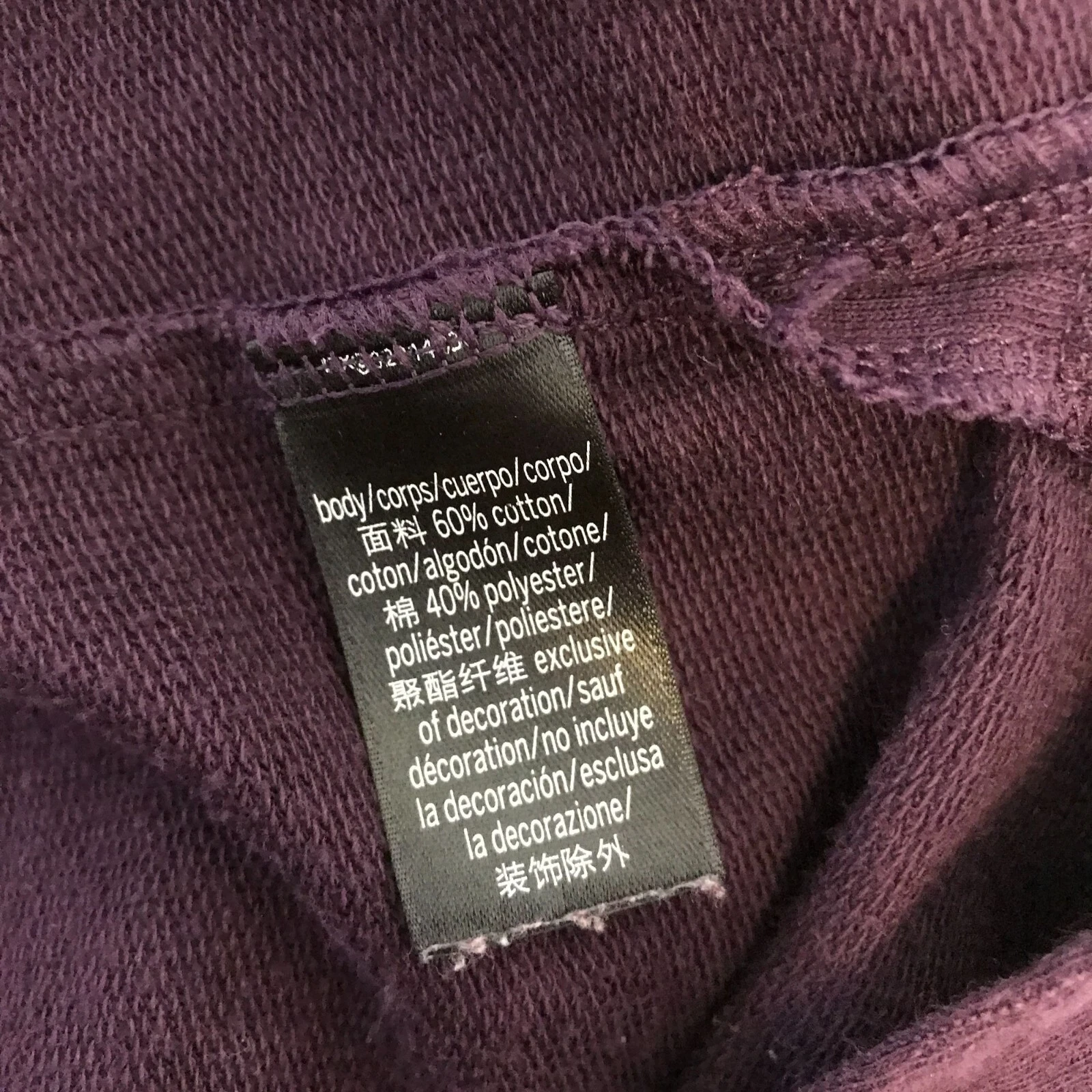 UNDERCOVER Felpa con cappuccio da donna melanzane a maniche lunghe leggero logo Victoria Sport taglia S