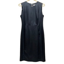 Calvin Klein Dress Women's Small Dark Blue Woven Sleeveless Sheath Style Stretch