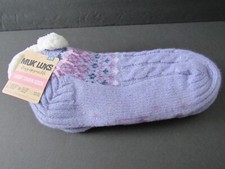New MUK LUKS Women's Short Cabin Socks L/XL Shoe Sz 8-10 Non-Skid Slipper Purple