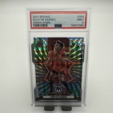 2021-22 Mosaic Scottie Barnes Green Swirl 09 /10 FOTL PSA 9 Raptors Rookie RC  