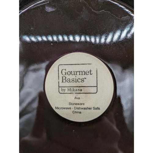Set di 8 piatti da cena Mikasa Gourmet Basics AVA cerchio rosso marrone chiaro 11,25 - Foto 3 di 5