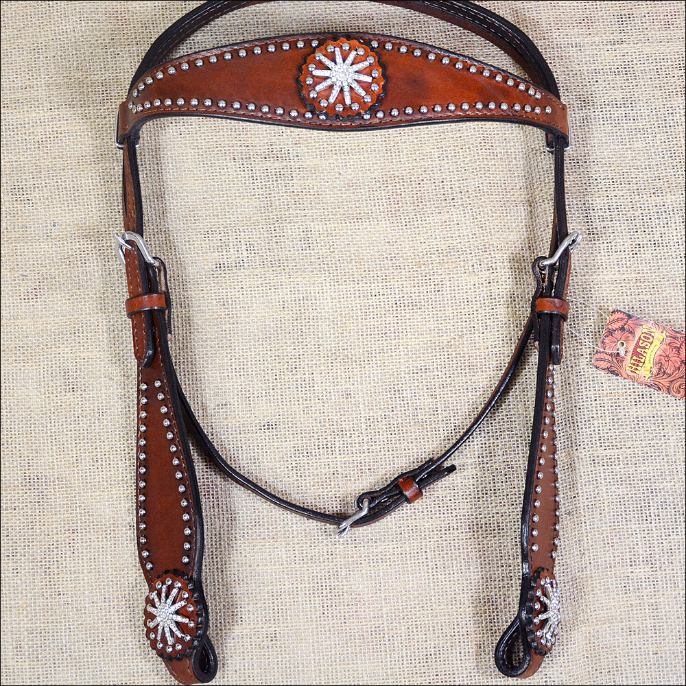 Caballo de cuero occidental americano C-3-HS Hilason cabezada de brida de caoba Espuela Con Caballo de cuero occidental americano C-3-HS Hilason cabezada de brida de caoba Espuela Con