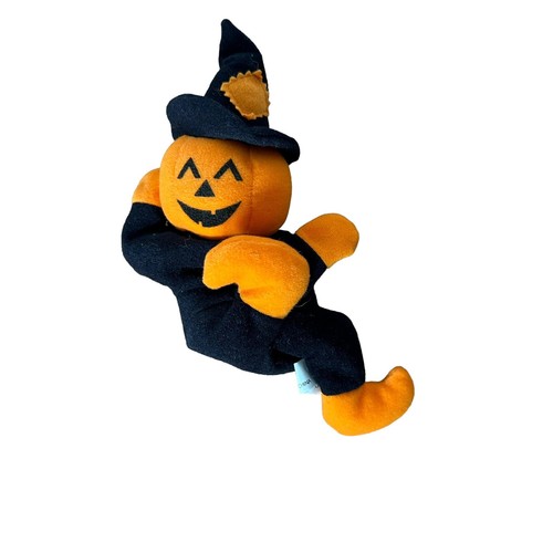 Vintage Halloween Bean Bag Plush Halloween Pumpkin Face Black Hat & Body - Picture 6 of 7