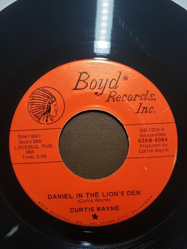 CURTIS WAYNE Daniel In The Lion's Den / On Your Mind 7" 45rpm Vinyl Record