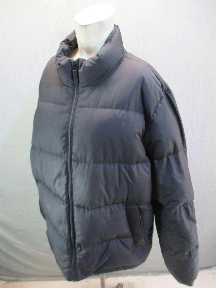 Lands End Size XL Mens Black Full Zip No Hood Insulated Down Puffer Jacket 7Y433 - Image 3 of 4