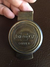 Chevy Money Clip Chevrolet HOTROD Camaro Corvette BRASS Patina Cash Dollar Cars