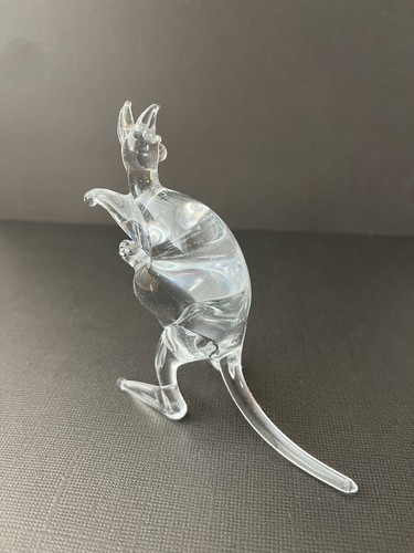 Vintage Retro Kitsch Murano Style Miniature Art Glass Kangaroo and Joey figurine - Picture 4 of 7