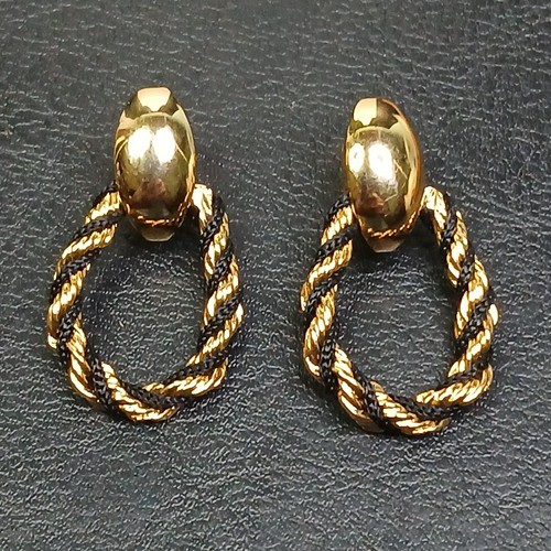 Vintage TRIFAR Necklace And Matching Earrings Rope Chain With Black Cord. 13-128 - Picture 4 of 7
