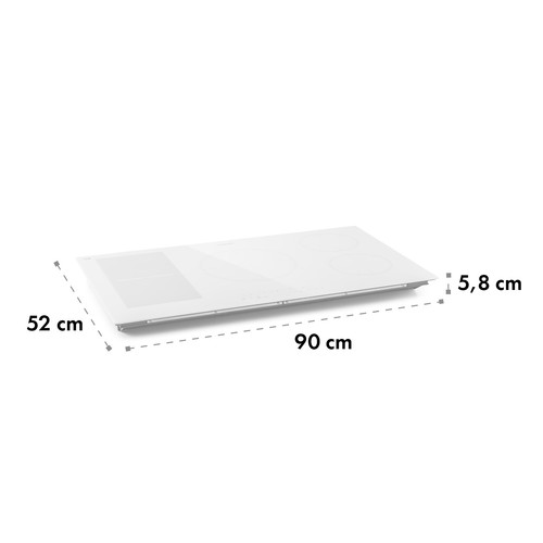 Płyta indukcyjna 90 cm 5 płyt ceramika szklana do zabudowy płyta indukcyjna biała - Zdjęcie 11 z 11