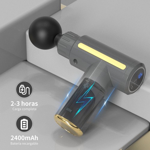 SEJOY LED Pistola de Masaje de 4 Cabezales Vibración Relajación Muscular - Imagen 8 de 11