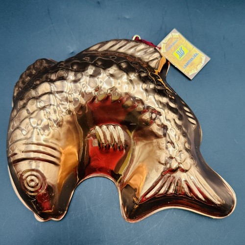 Koi Fish Copper Molds with Tin Lining Large Carp Nautical Coastal Set of 2 Vtg - Picture 2 of 22