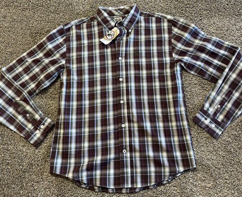Cinch Western Boys Shirt XL X-Large 14 Plaid Multicolor Long Sleeve New