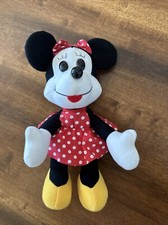 Minnie Mouse 11" Plush Toy Disneyland Walt Disney World Vtg Red Polka Dot Dress