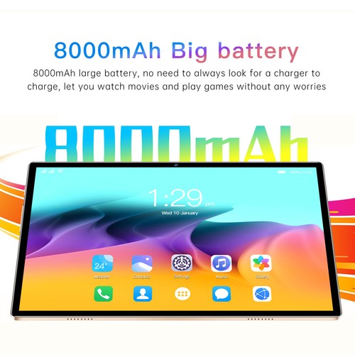 X12 Tablet Android 12 8GB+256GB 10.1" FHD+ 8000mAh Gaming Tablet PC 4G - Picture 2 of 23