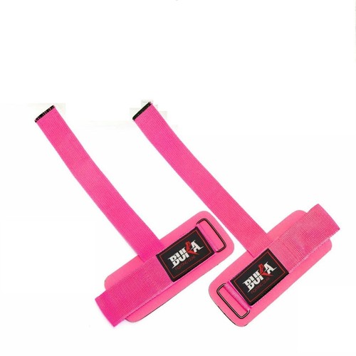 BUKA ® Weight Lifting Gym Power Straps Grip Gloves Training Wrist Support NEW - Picture 4 of 10
