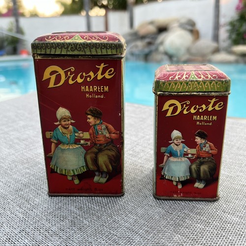 Vintage Droste Cocoa Collectible Holland Tin Canisters Lot of 2 - Picture 4 of 14