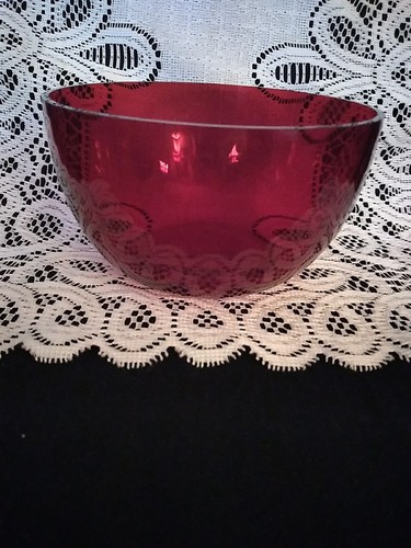 Cuenco de vidrio rojo rubí 5" - Imagen 4 de 4