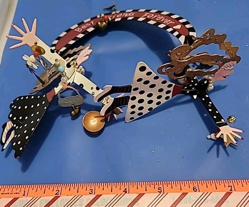 2 Witches Girls on Broomsticks Best Friends Forever Hanging Mobile - Picture 9 of 14