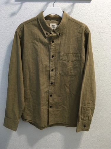 Flint and Tinder Men’s Cotton Linen Blend L/S shirt Light Brown Size M - Picture 1 of 5