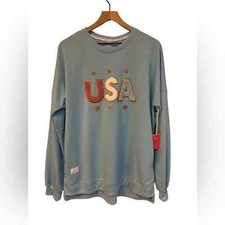 SIMPLY SOUTHERN USA SPARKLE PATCH LETTERS PULLOVER SWEATSHIRT SZ XL