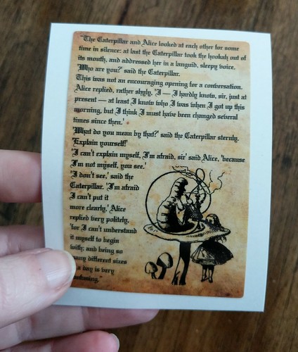 3.5" Classic Alice Adventures in Wonderland Decal Sticker Caterpillar Quote - Picture 2 of 2