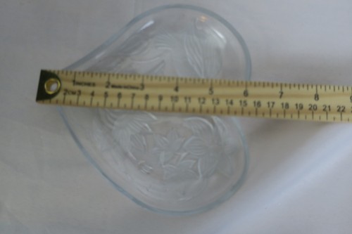 Crystal Heart Shaped Hummingbird Rose Flowers Trinket Dish Desk Dresser - Picture 4 of 4