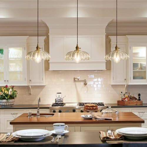 Plug in Pendant Light Fixtures, Plug in Hanging Light Glass Pendant Brown - Bild 7 von 7