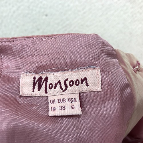 Monsoon Luxury Pink Polyester 2 Piece Skirt Suit Women Jacket 16 & Dress 10 - Picture 13 of 14