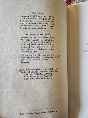 Fuzzy Papers-Dual by H. Beam Piper / Little Fuzzy The Other Human Race - Picture 3 of 6
