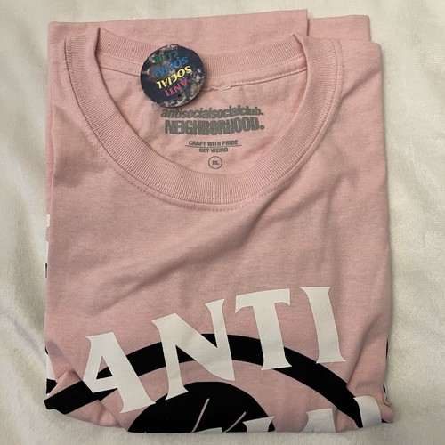 Anti Social Social Club x Neighborhood Cambered Pink Tee Shirt ASSC Pink Sz XL - Picture 6 of 8