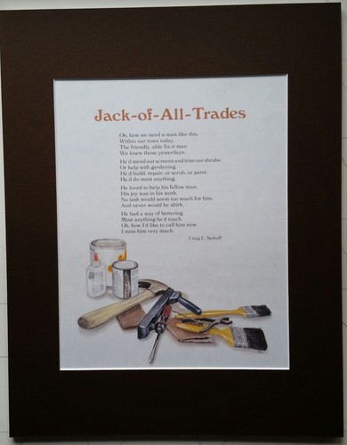 JACK-OF-ALL-TRADES Poetry & Art from 1986 Matted to 11" x 14" - Picture 3 of 3