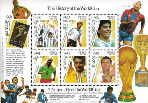 MODERN GEMS - Sierra Leone - History of the World Cup II - Sheet of 6 - MNH - Photo 1/1