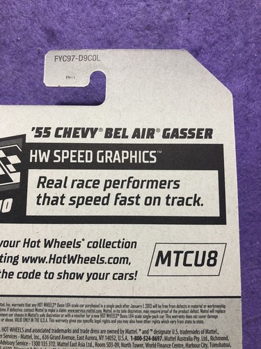 HOT WHEELS HW SPEED GRAPHICS 1/10 HOLLEY '55 CHEVY BEL AIR GASSER 204/250 - Picture 12 of 13
