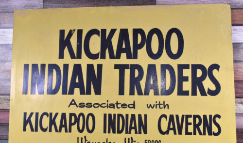 Vintage Kickapoo Indian Traders Caverns Wauzeka WI Reservation Werbeschild - Bild 2 von 7