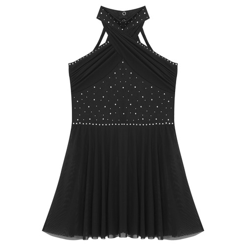 Kinder Mädchen Neckholder lyrisches Tanzkleid modern Trikot Tanzkleidung - Bild 38 von 66