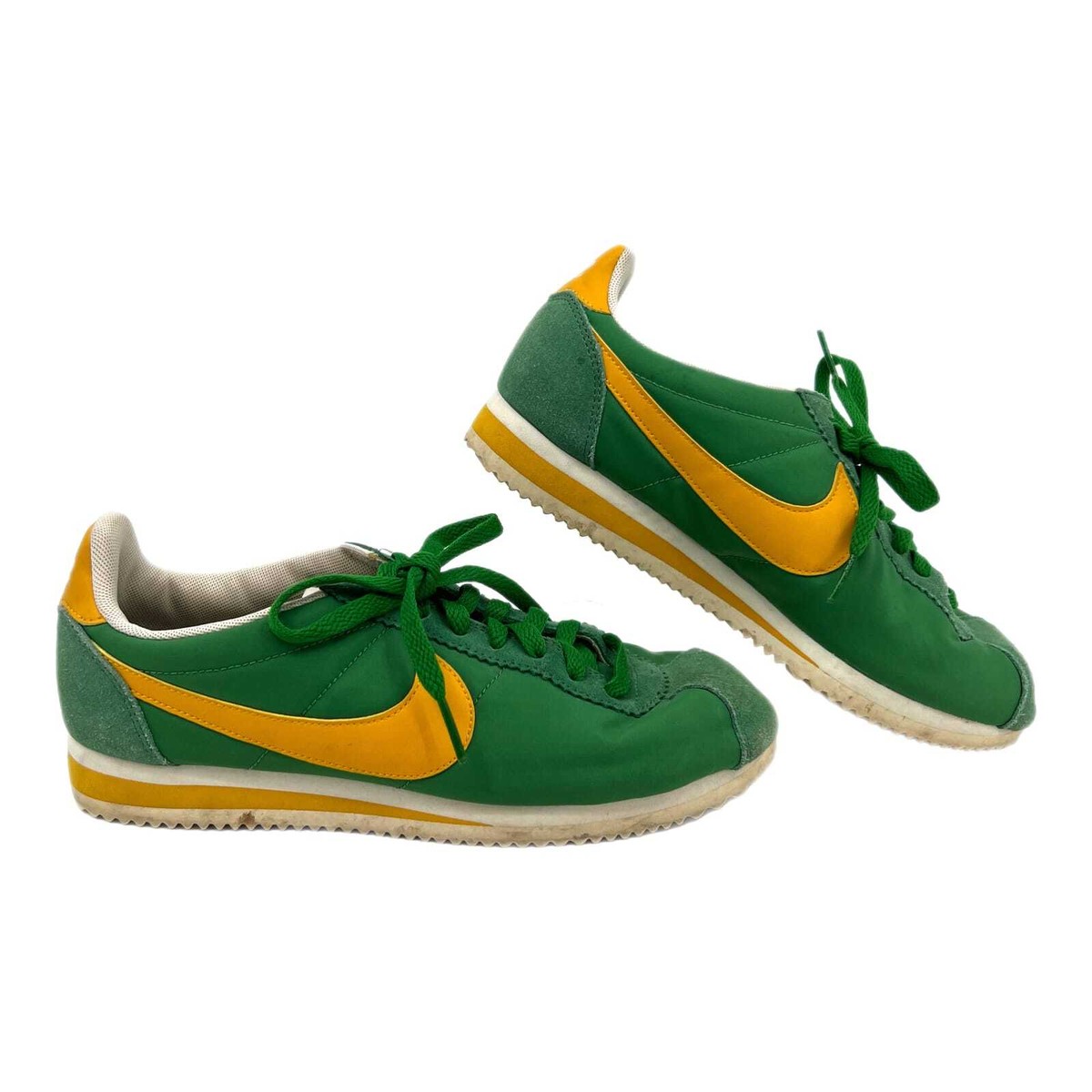Nike Green Yellow Suede Nylon Cortez Sneakers | Size 9 | eBay