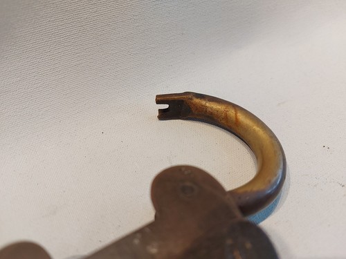 Antik Vintage Messing Vorhängeschloss Best Pad Secure Schloss mit Schlüssel X2 - Bild 10 von 11