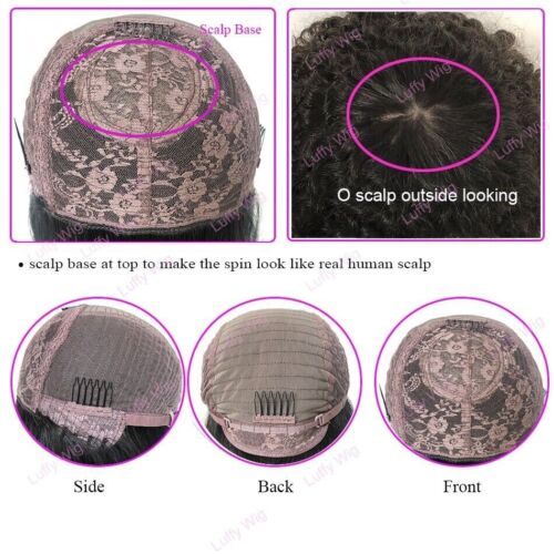 Peluca rizada rebotable con golpes cabello humano brasileño O cuero cabelludo superior pelucas hechas a máquina - Imagen 6 de 11